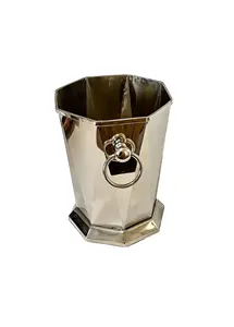Elegant Large Wine <b>Cooler</b> Modern Mirror Polished Finish Carved Rose Gold Lid Premium Handmade Aluminium Ice Container Tabletop - Product Image 5