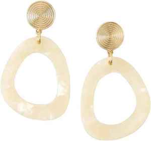 Ivory <b>Resin</b> Teardrop Earrings Cream <b>Resin</b> Open Teardrop Earrings Minimalist <b>Resin</b> Drop Earrings Ivory Creamy <b>Resin</b> <b>Crafts</b> - Product Image 4