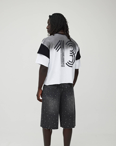 Trendy Men’s Summer <b>Set</b> Oversized Tee and Shorts Street Style Acid Wash Two Piece <b>Set</b> OEM Urban wear Hip Hop Style Breathable - Product Image 2