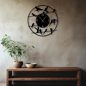Elegant Birds Design Gold Metal Round <b>Wall</b> <b>Clock</b> <b>Decorative</b> Piece for Home Office Hotel and Event <b>Decor</b> Wholesale From India - Product Image 3