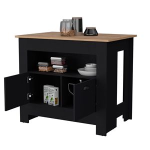 Carrito de cocina de 2 puertas, color negro - Product Image 5