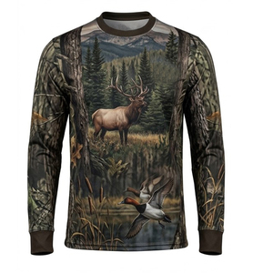 Men's Full Sleeve <b>Camo</b> Animal Printed Hunting Shirt Waterproof Breathable Polyester Outdoor <b>Top</b> Autumn Wear - Product Image 2
