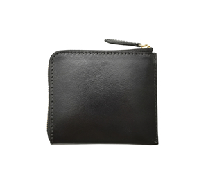 [Hot Item]Castello Italian Vegetable Tanned Leather Minimalist Unisex L-Shape YKK Zipper Card <b>Wallet</b> Flag Embroidery Black Brown - Product Image 3