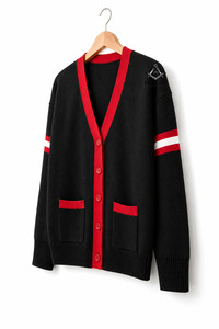 HMR Black Red Delta Sigma Women Greek Acrylic <b>Cardigan</b> Sorority Embroidered Ladies Custom Style Acrylic <b>Cardigan</b> <b>Sweater</b> - Product Image 2
