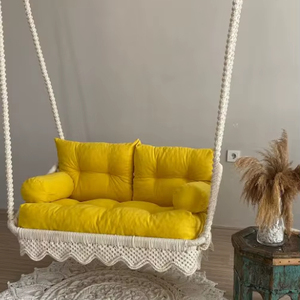 Fauteuil suspendu en macramé, chaise suspendue, hängesessel, chaise balançoire, fauteuil suspendu en macramé, chaise suspendue d'intérieur, hamac suspendu d'intérieur - Product Image 1