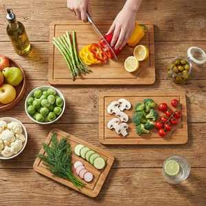 Ensemble de planches à découper en bambou carbonisé, 3 pièces, planches à découper en bois - Product Image 5