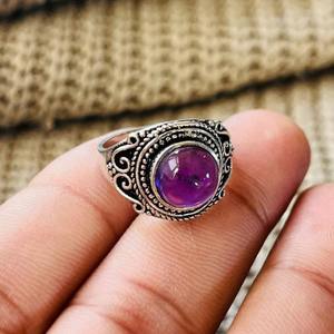 Vintage Amethyst Brass <b>Ring</b> <b>Silver</b> Plated Ethnic Tribal Wholesale <b>Ring</b> For Women - Product Image 4