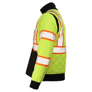 Chaqueta de Seguridad Acolchada de Alta Visibilidad para Hombre, con Cinta Reflectante, Resistente al Viento, para Trabajo en Invierno, con Cuello Alto y Cierre de Cremallera - Product Image 6