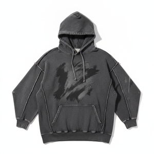 Hochwertige Herren Maßgeschneiderte Schwere Fleece Streetwear Gewaschene Baumwolle French Terry Regular Fit Einfarbige Jogginghose Hoodie Winter - Product Image 1