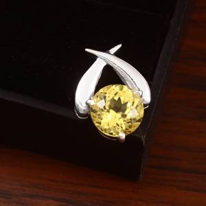 Pendentif saphir jaune en argent sterling 925, breloque ronde, pendentif de fiançailles, cadeau de demande en mariage, bijoux pour femmes - Product Image 4