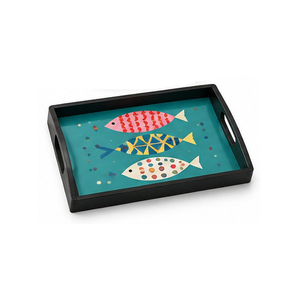 Plateau de service en forme de feuille avec motif de plante verte, usage résidentiel décoratif - Product Image 6