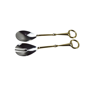 Service de salade moderne en acier inoxydable, lot de 2, avec poignées en résine noire et blanche, compatible lave-vaisselle, pour la restauration - Product Image 3