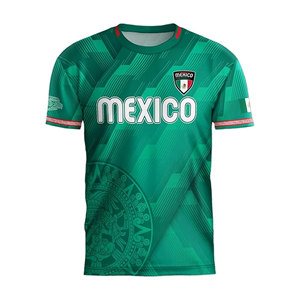 Maillot de football Mexique 2026 personnalisable avec logo, manches courtes, sublimé, UPF 50, séchage rapide, respirant, kit sportif pour homme - Product Image 5