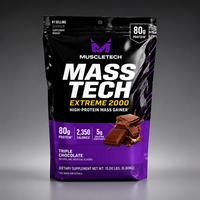 Sachet d'emballage personnalisé pour poudre protéinée, refermable, à fond plat, pour la nutrition sportive
