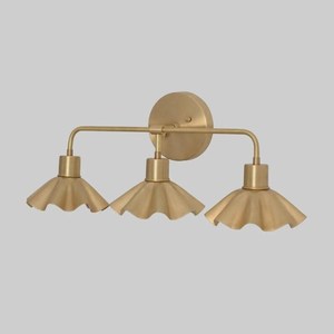 Modern Brass Wall Sconce Triple Vanity Light Fixture Removable Art Deco Design Irregular Shade Indoor Bathroom Diwali Retirement - Product Image 4