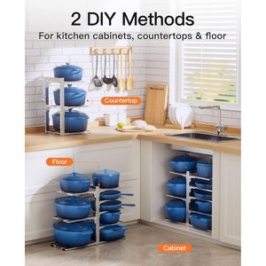Organizzatore Sottopensile a 8 Livelli per Pentole e Padelle, Portaoggetti da Cucina Resistente 120LBS - Product Image 5