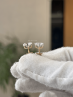 Pendientes de compromiso de lujo con diamantes cultivados en laboratorio, corte corazón extragrande, oro de 18 quilates, color EF, diseño audaz y romántico para mujer