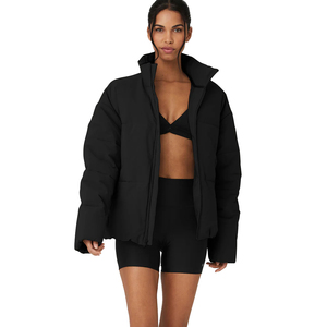 Top quality Women's Lightweight custom Street Puffer Jacket Full Zip Insulated Coat Relaxed Fit <b>Winter</b> Outerwear Zipper Pockets - Product Image 6