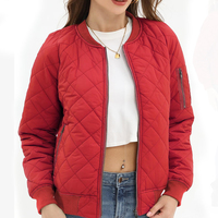 Blousons bomber pour femmes 100 % polyester respirant avec logo personnalisé, style aviateur rembourré MA1.