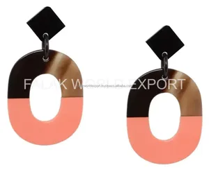 Boucles d'oreilles créoles en corne de buffle naturelle, faites à la main, légères, écologiques, style tribal, bijoux de mode pour femmes par FWE - Product Image 4