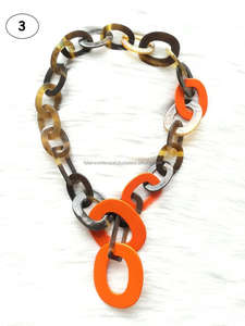 Stylish African Ox Horn Made Necklace for Gifts 100% Natural Color Buffalo Horn Unique Necklace Large Buffalo Horn Necklace FWE - Product Image 2