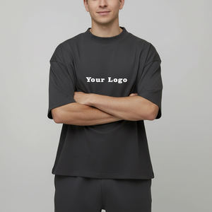 Wholesale 2026 New Arrival Custom DTF Printed Logo Oversized Eco-Friendly Drop Shoulder Loose Fit 100% Cotton Men's T-<b>Shirt</b> - Product Image 3