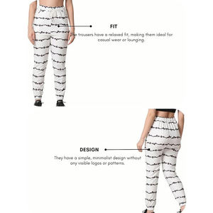 Pantalon de jogging en molleton bouclette pour femme, taille haute, cordon de serrage, bas élastiqués, doux, brossé, respirant, mélange de coton, pour la détente - Product Image 5