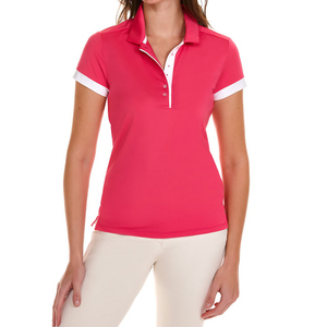 Polo pour femme en maille respirante à séchage rapide, tissu rafraîchissant, col renforcé, boutons haute tension, vente en gros - Product Image 2
