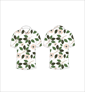 Polo à manches courtes pour hommes, imprimé floral à feuilles vertes, blanc, décontracté, à la mode, pour l'été - Product Image 6