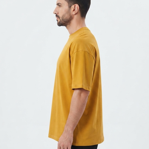 T-shirt Homme 100% Coton OEM, Coupe Oversize Épaules Tombantes, Qualité Luxe, Col Rond, Personnalisable avec Logo, Design Uni - Product Image 2