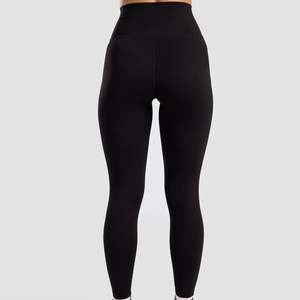 Leggings de yoga taille haute en tissu côtelé pour femmes, couleur unie, grande taille, avec poches, pour le sport et le fitness, vente en gros sur mesure - Product Image 6