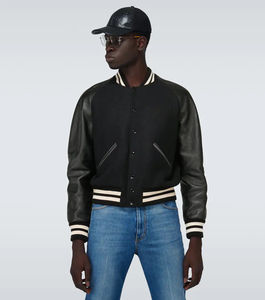 Chaqueta Varsity Personalizada de Lujo para Hombre, Estilo Vintage, de Lona, Transpirable, de Invierno, con Parches Bordados de Alta Calidad y Piel de Becerro - Product Image 3