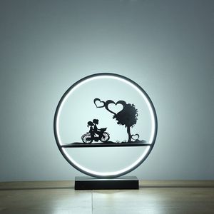 Lampada da Tavolo LED da 13 Pollici con Ragazza e Ragazzo in Bicicletta, Illuminazione da Tavolo Resistente ed Elegante - Product Image 3