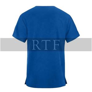 Basique 3 poches gommages costume hôpital salle d'opération infirmière uniformes noir bleu mâle gommages dentaires Spandex doux Medic utilisation - Product Image 4