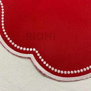 Ridhi Wholesale Red Table Linen <b>Placemat</b> with White Embroidery 14x20" Eco-Friendly Reusable Fabric Mats for Hotel, Wedding, Home - Product Image 3
