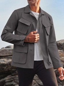 Field Style Utility <b>Jacket</b> Men Custom Outdoor Workwear Multi Pocket <b>Lightweight</b> <b>Casual</b> <b>Jacket</b> - Product Image 3