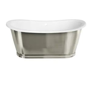 อ่างอาบน้ำทองแดงโบราณแบบสองที่นั่ง ทรงตั้งพื้น ฐานเอียง พร้อมกระโปรงตกแต่งสุดหรู - Product Image 2