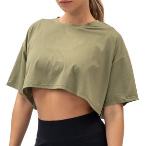 Camiseta personalizada de manga corta 100% poliéster con impresión de logotipo en serigrafía, camisetas gráficas para mujer. - Product Image 2
