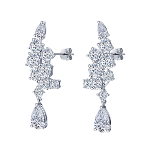 Silver Diamond <b>Stud</b> <b>Earrings</b> Round Brilliant Cut Women's Minimalist Everyday Wear Lab G Color - Product Image 6