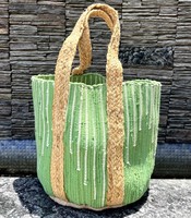 Sacs fourre-tout en jute tressé grande capacité, écologiques, style bohème 2026, pour femmes, durables, motif à deux lettres, prix usine, en promotion