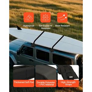 Cuscinetti Morbidi Universali per Portapacchi Auto da 31,5 Pollici con Capacità di Carico di 176 Libbre, Porta Kayak e Bagagli, 4 Cinghie di Fissaggio, 2 Qu - Product Image 6