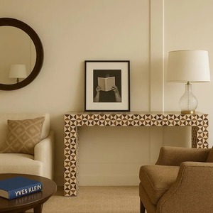 Mesa de Comedor Rectangular de Lujo Hecha a Mano con Madera de Acacia y Resina Epoxi para Hogar, Oficina, Hotel, Sala de Estar, Regalo de Diwali - Product Image 1