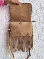 Bolso de mano de cuero vacuno occidental con flecos, bolso bandolera de color turquesa con piedras, estilo gitano bohemio occidental, bolso hecho a mano, bolsos multiusos