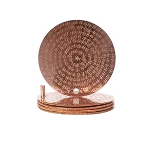 High Quality Hammered Copper Serving Coaster Sets of 6 Pcs Coaster With Copper Finished Handcrafted Coaster For Water Coffee - Product Image 2