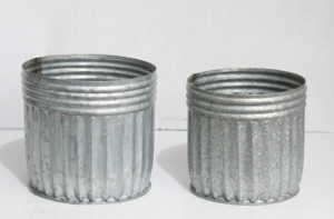 Ensemble de 3 bacs à plantes ronds en métal galvanisé avec poignées latérales - Product Image 6