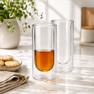 Tasse en verre borosilicate double paroi de 310 ml, faite à la main, sans plomb, isolée, pour café, thé, latte, expresso, réutilisable, en gros - Product Image 1