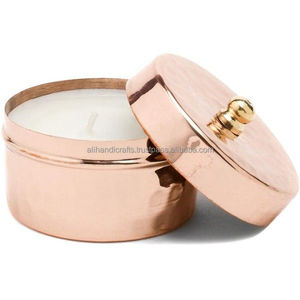 Standardized Hammered Copper <b>Candle</b> Container with Padestal – Heat-Resistant <b>Bulk</b> Pour Container-B2B Wholesale India - Product Image 6