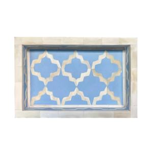 Bandeja de Hueso de Camello Natural Azul de la Mejor Calidad, Mini Bandeja de Servicio de Madera, Modelo Lametierartz LMA884, para Eventos Gastronómicos - Product Image 2