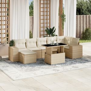 Ensemble de canapés de jardin beige pour meubles de patio - Product Image 1