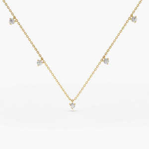 Collar Solitario de Diamantes Naturales Multicolores en Oro de 14k, Colección de Alta Gama para Compromiso y Boda, Corte Brillante de 0.39ct - Product Image 4